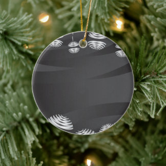 Ornamento De Cerâmica Abstract Gray Christmas Tree and Ornaments