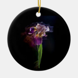 Ornamento De Cerâmica Abstract Iris Flower – Elegant Floral Art