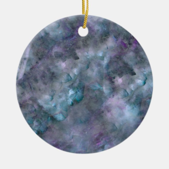 Ornamento De Cerâmica Abstract purple blue quartz marble granite   (Frente)
