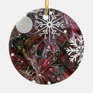Ornamento De Cerâmica Abstract Snowflake Holiday Ornament