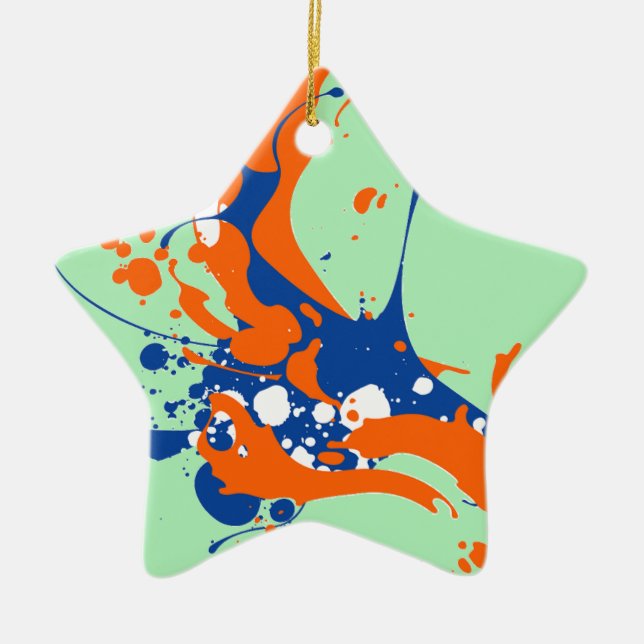 Ornamento De Cerâmica Abstrato Art Mint Green Moderna Pintura de Arte (Frente)