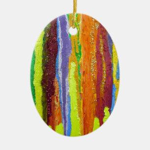 Ornamento De Cerâmica Abstrato Arte arco-íris pingar tinta