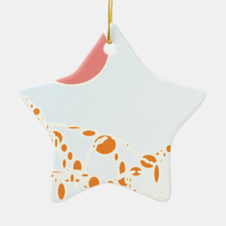 Ornamento De Cerâmica abstrato cor de rosa e laranja 1276