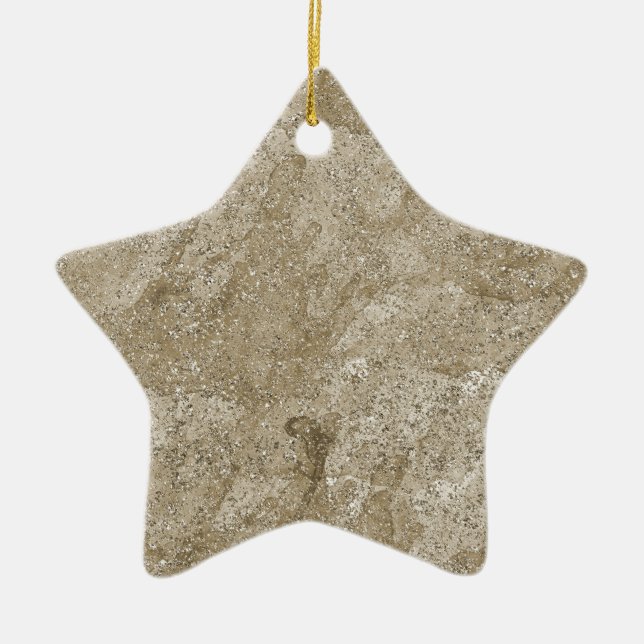 Ornamento De Cerâmica Abstrato de Aquarela Dourada (Frente)