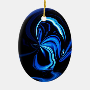 Ornamento De Cerâmica Abstrato de Borboleta Azul