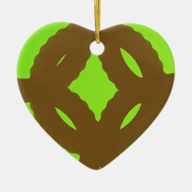 Ornamento De Cerâmica abstrato de eternidade verde (Frente)