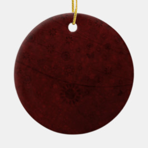 Ornamento De Cerâmica Abstrato de Flores e Borboletas de Veludo Vermelho