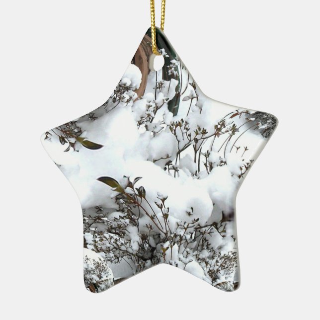 Ornamento De Cerâmica Abstrato de neve (Esquerda)