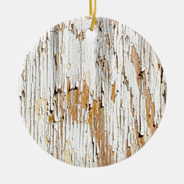 Ornamento De Cerâmica Abstrato de pintura branca (Frente)