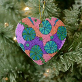 Ornamento De Cerâmica Abstrato do Jardim do Mar de Retro