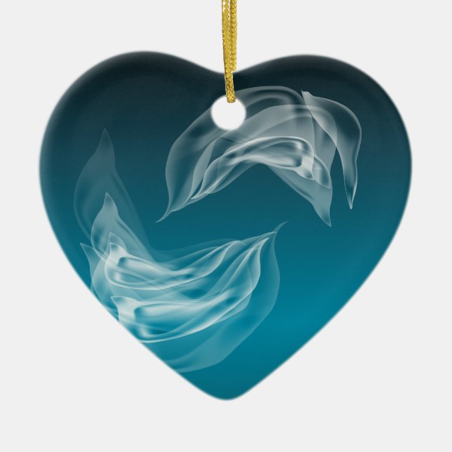 Ornamento De Cerâmica Abstrato Dolphins no Play (Frente)