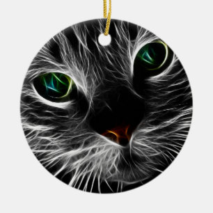 Ornamento De Cerâmica Abstrato Gatinho branco Gatinho frágil