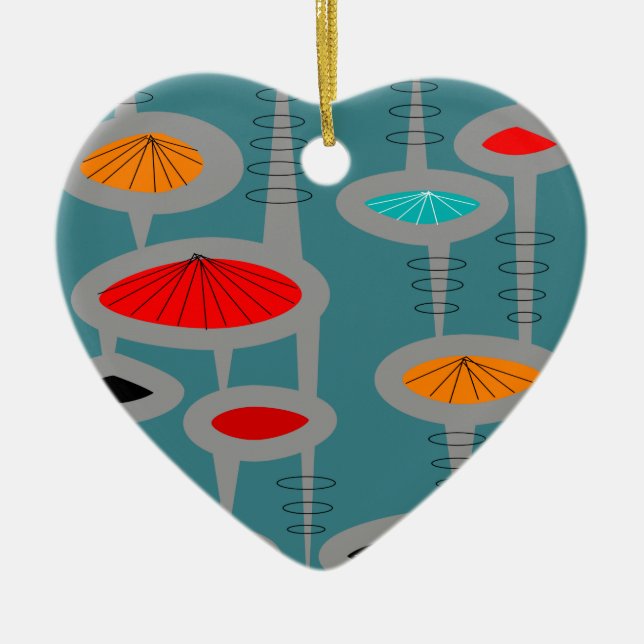 Ornamento De Cerâmica Abstrato inspirado no século Médio (Frente)