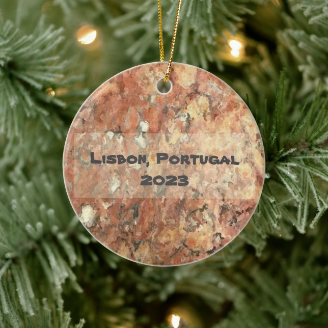 Ornamento De Cerâmica Abstrato Laranja de Lisboa (Árvore)