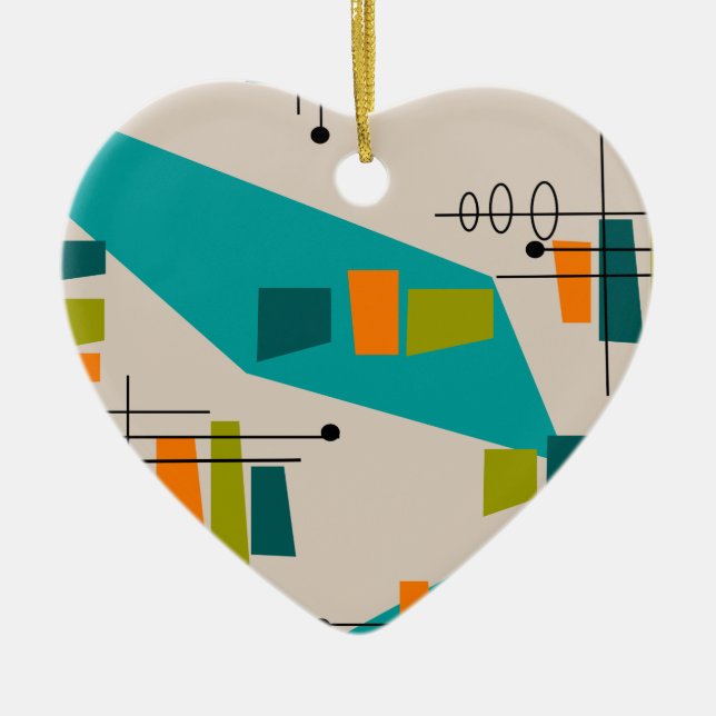 Ornamento De Cerâmica Abstrato Moderno do Século médio nº 55 (Frente)