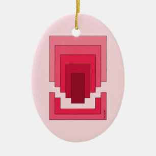 Ornamento De Cerâmica Abstrato retângulo em vermelho