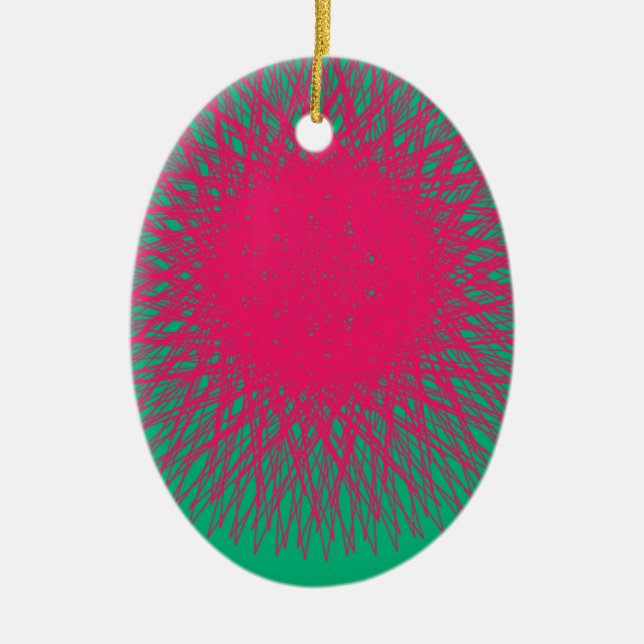 Ornamento De Cerâmica abstrato rosa (Frente)