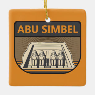 Ornamento De Cerâmica Abu Simbel Egito - Viagem de Art Retro