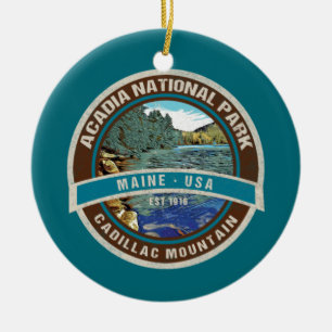ORNAMENTO DE CERÂMICA ACADIA NATIONAL PARK KEEPSAKE HOLIDAY ORNAY