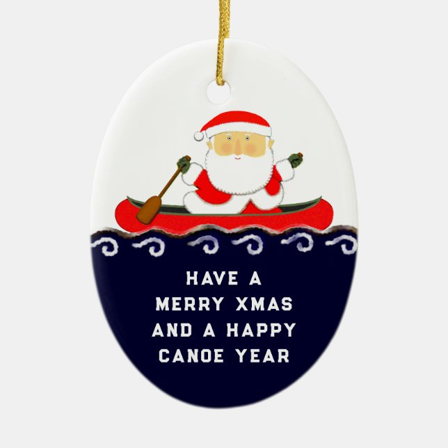 Ornamento De Cerâmica Acampamento de Canoa Colecionável de Natal (Frente)