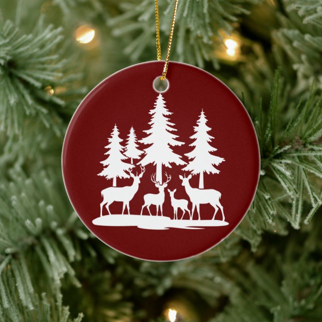 Ornamento De Cerâmica Acampamento Engraçado de Pinheiros-Pinheiros-Verõe (Árvore)