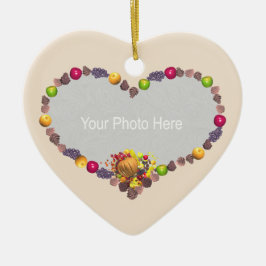 Ornamento De Cerâmica Ação de Graças Cornucopia Heart (quadro fotográfic