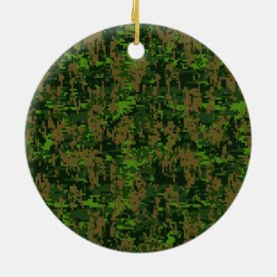 Ornamento De Cerâmica Acento verde da camuflagem de Digitas do estilo da