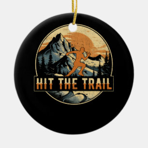 Ornamento De Cerâmica Acerte A Vintagem Retroativa Do Runner Que Está Ex