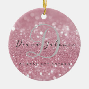 Ornamento De Cerâmica Acessórios de Casamento Rosa-Glitter