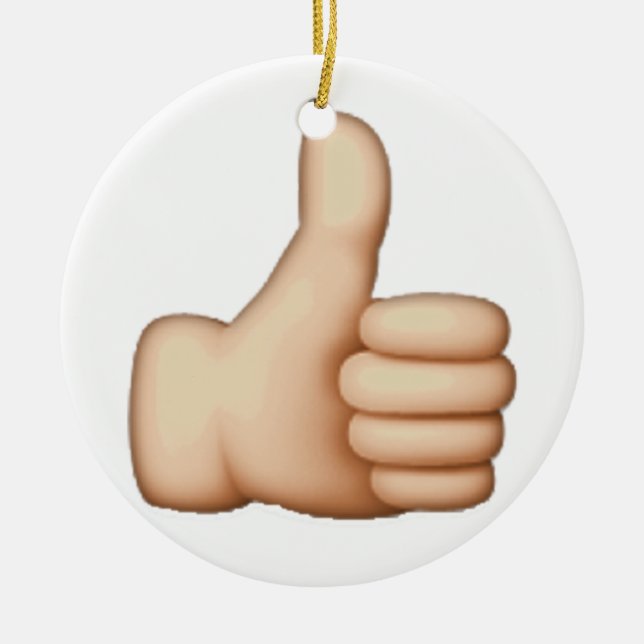 Ornamento De Cerâmica Acima - Emoji (Frente)