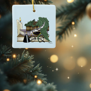 Ornamento De Cerâmica Aconchegante Dragão Adormecido Caprichoso Verde Am