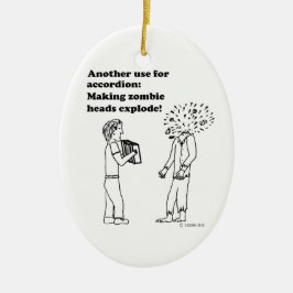 Ornamento De Cerâmica Acordeão faz os zombies explodirem