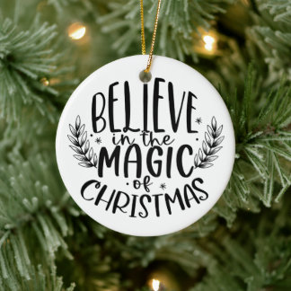 Ornamento De Cerâmica Acredite na Magia do Moderno Natal