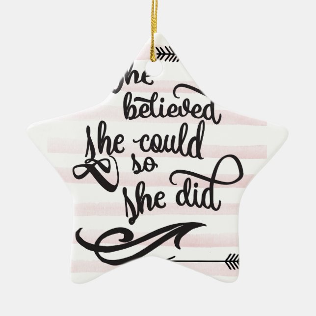 Ornamento De Cerâmica acreditou que poderia assim que fez (Frente)