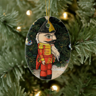 Ornamento De Cerâmica Acrilico Nutcracker sob a Árvore de Natal