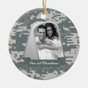 Ornamento De Cerâmica ACU do exército e dog tags