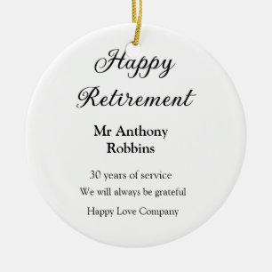 Ornamento De Cerâmica Adição de aposentadoria feliz anos de serviço apos