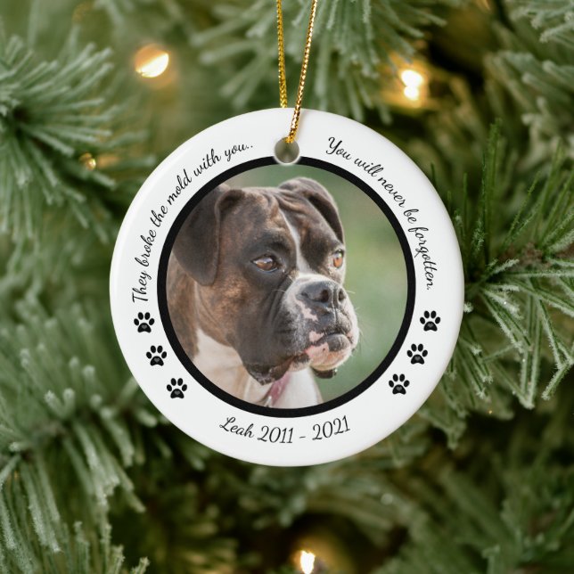 Ornamento De Cerâmica Adicionar Fotografia Cão Personalizado Pet Memoria (Árvore)
