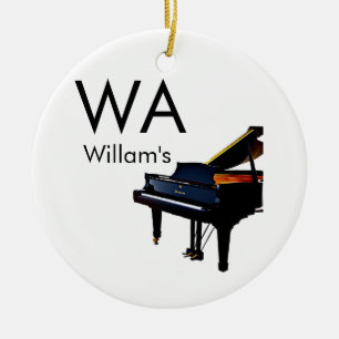 Ornamento De Cerâmica Adicionar letra inicial monograma nome texto piano