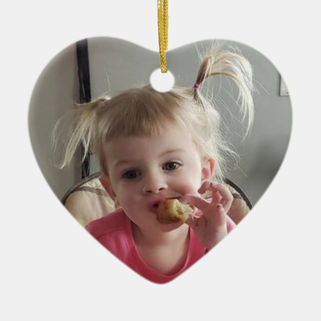 Ornamento De Cerâmica Adicionar sua foto a esta personalizada (Frente)