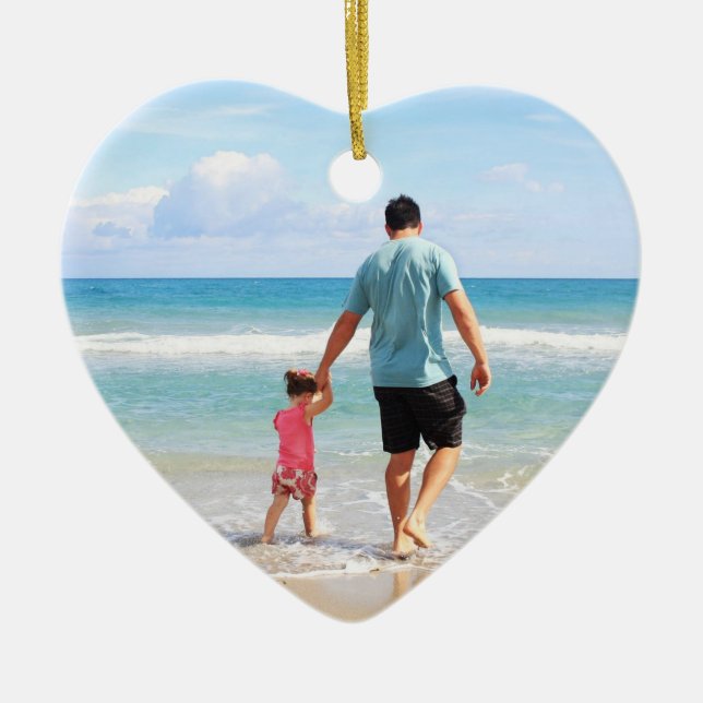 Ornamento De Cerâmica Adicionar sua própria foto e/ou texto (Frente)