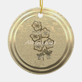 Ornamento De Cerâmica Adicionar texto Dourado Larkspur Delphinium