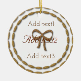 Ornamento De Cerâmica Adicionar Texto Magnético Arco Dourado Bebês Natal