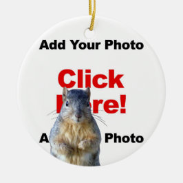 Ornamento De Cerâmica Adicionar um esquilo personalizado Photobomb Adici