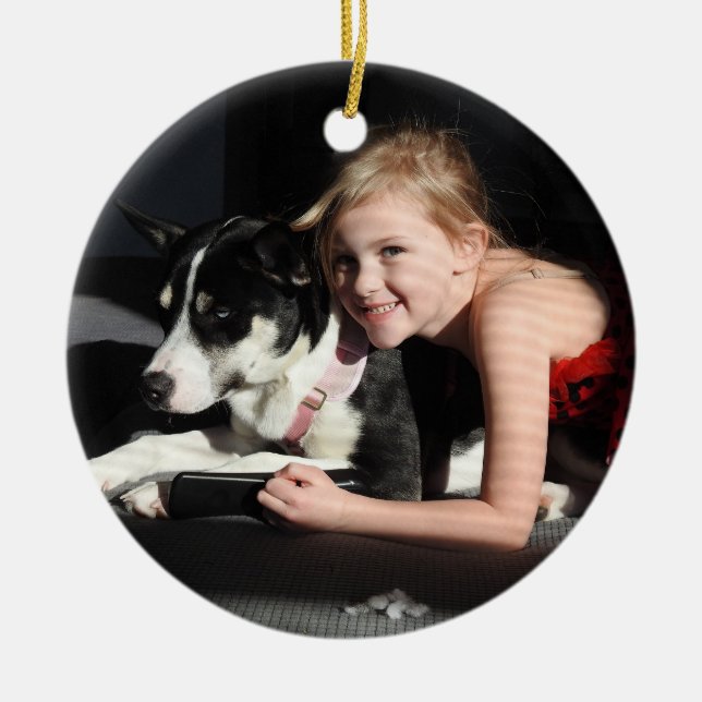 Ornamento De Cerâmica Adicionar uma Foto a este Natal Personalizado (Frente)