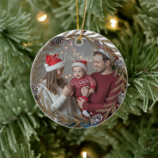 Ornamento De Cerâmica Adicione qualquer coisa Nosso Primeiro Natal Junto