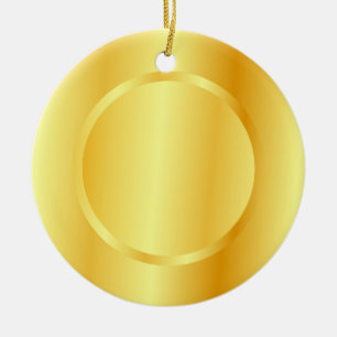 Ornamento De Cerâmica Adicione Seu Texto Falso, Dourado Modelo de aparê