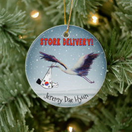 Ornamento De Cerâmica Adoção Coreana - Entrega de Stork