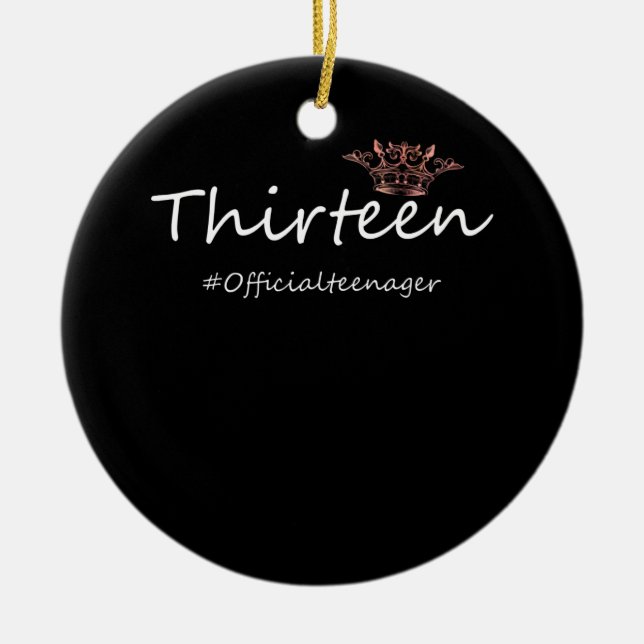Ornamento De Cerâmica Adolescente Oficial Aniversário Engraçado Menina (Frente)