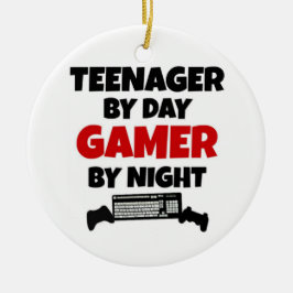Ornamento De Cerâmica Adolescente por Day Gamer por Night